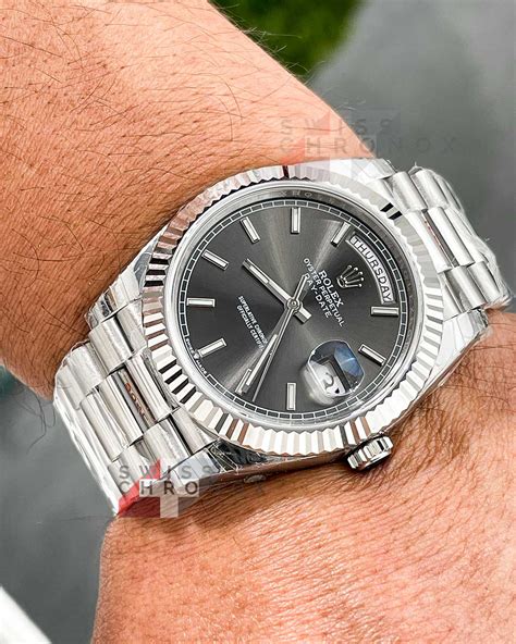 rolex day date 40 slate dial|Rolex Day-Date 40mm price.